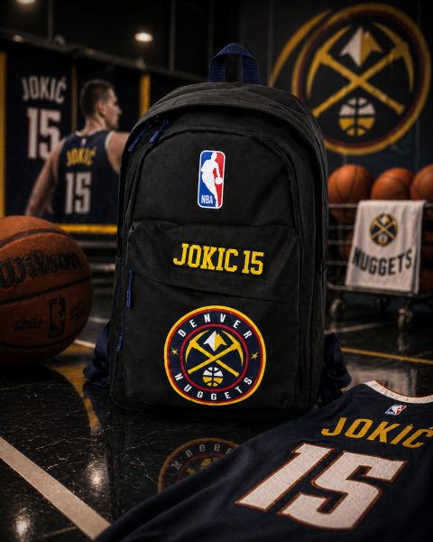 NBA Backpack Denver Nuggets Jokic 15 Black