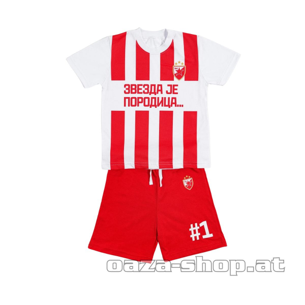 Komplet "Zvezda je porodica" CZ crveno beli