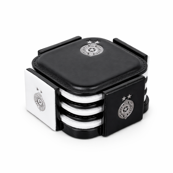 Leder Untersetzer FK Partizan mit Vereinslogo