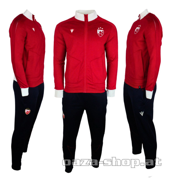 Macron komplet zip trenerka CZ 2025/26 red