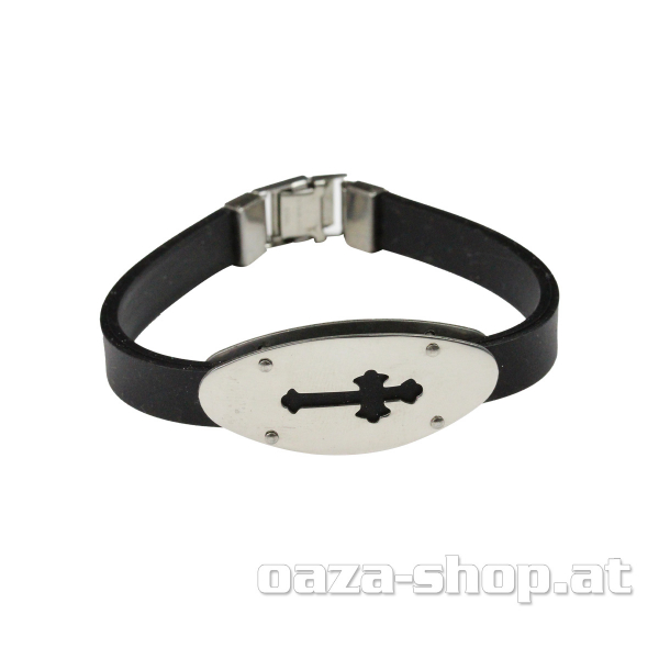 Narukvica sa metalnom pločom Mod.1 / crna