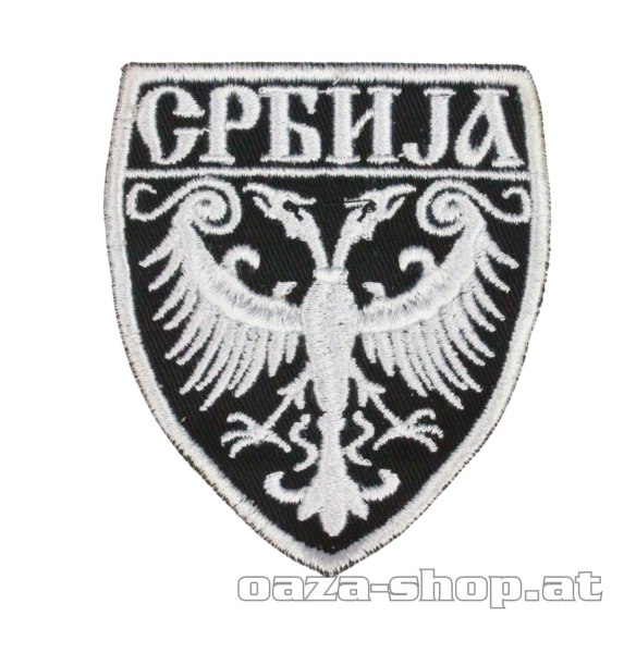 Našivak "SRBIJA" crno/beli