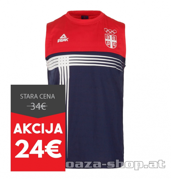 Majica bez rukava PEAK SRB OKS crvena/teget