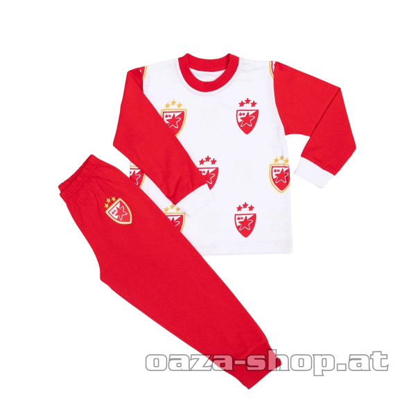 Pidžama sa svetlecim elementima CZ bela