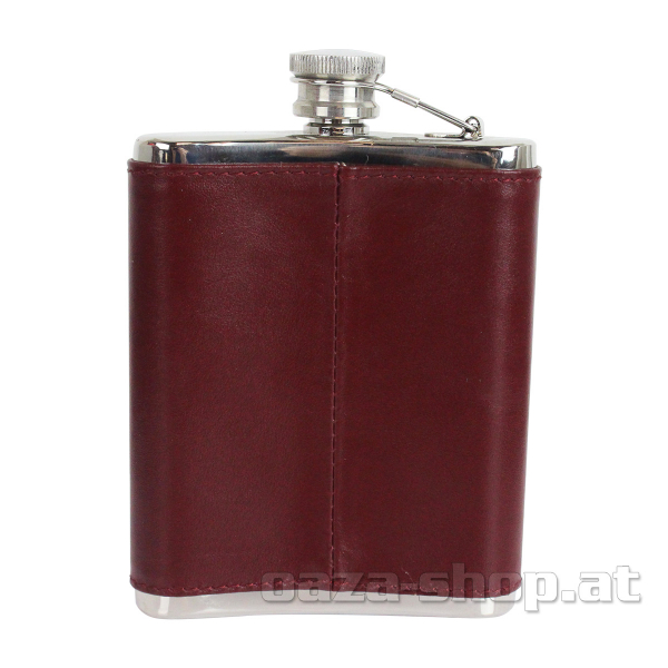 Kožna pljoska prohrom CZ 7oz crvena model 1