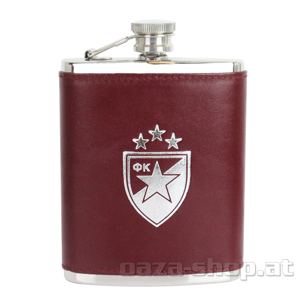 Kožna pljoska prohrom CZ 7oz crvena model 1