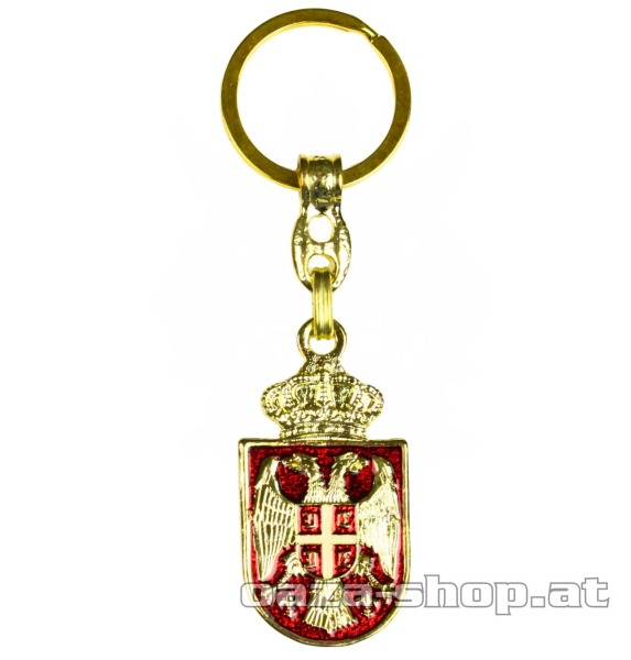 Privezak Srbija "GRB" crveno/zlatni