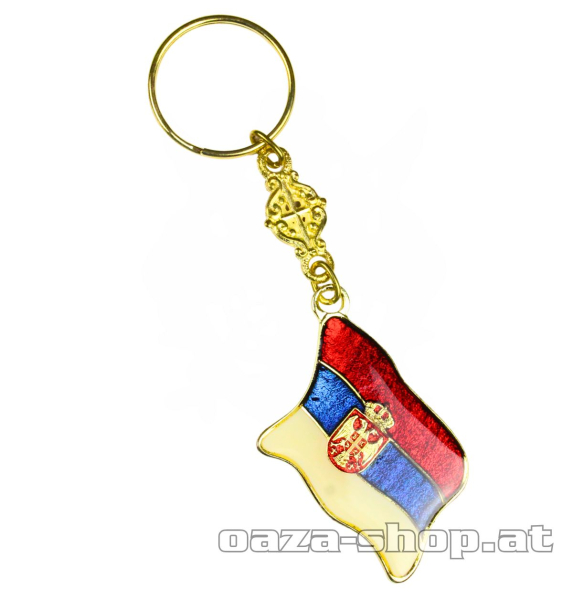 Privezak Srbija "ZASTAVA" zlatni
