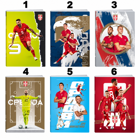 Serbia FSS A4 and A5 notebooks featuring Serbian national football team designs