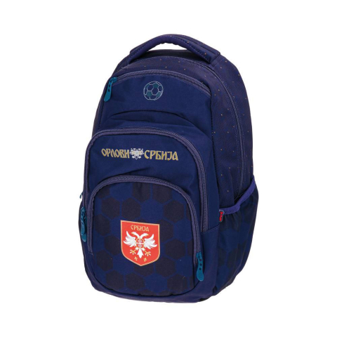Dark blue Serbia FSS Ergo Backpack with Orlovi Srbija design