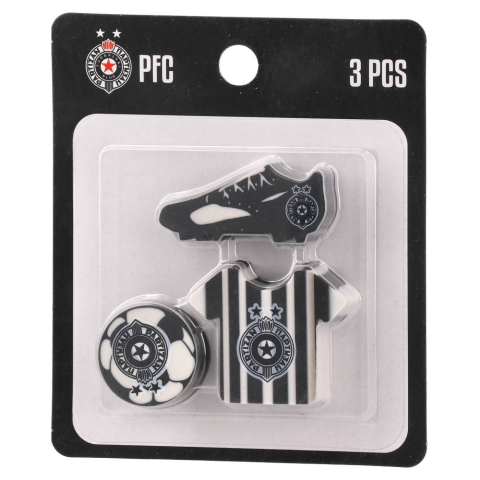 FK Partizan set of 3 erasers with jersey football and football boot designs