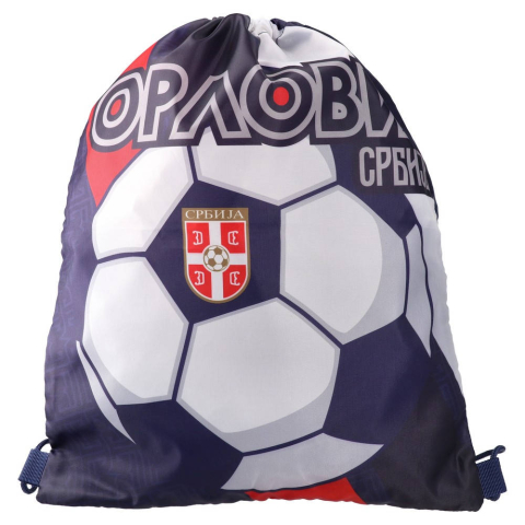Serbien FSS Schuhbeutel Orlovi Srbije mit großem Fußballmotiv