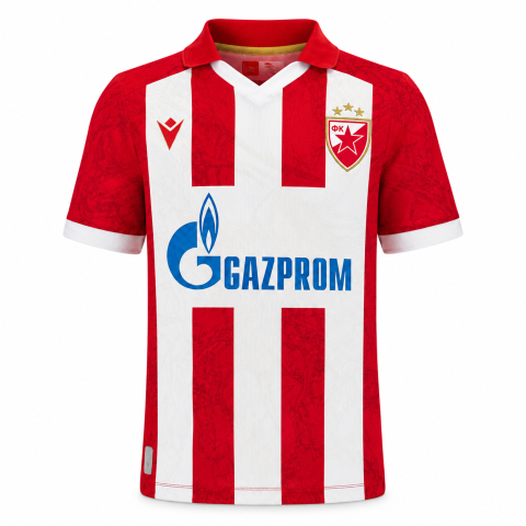 Kinder FK Crvena zvezda Heimtrikot 2026/27 von Macron in Rot und Weiß