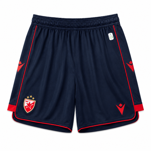 Dečiji Macron FK Crvena zvezda gostujući šorc 2026/27 tamnoplavi sa grbom kluba