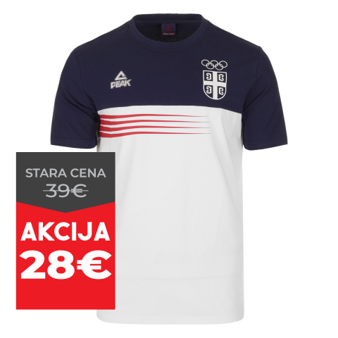 Ženska majica PEAK SRB OKS teget/bela