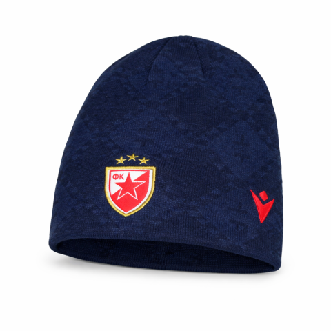 Navy blue Macron beanie with Red Star Belgrade crest